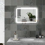 LED Bathroom Mirror 50x70cm, 3 Light Colors, Anti-Fog, Silver Glass