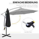 Cantilever Parasol Crank Steel Frame Ø3x2.5m, Black Polyester Fabric