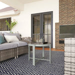 Side Table, Round Weatherproof Balcony, Aluminum Gray