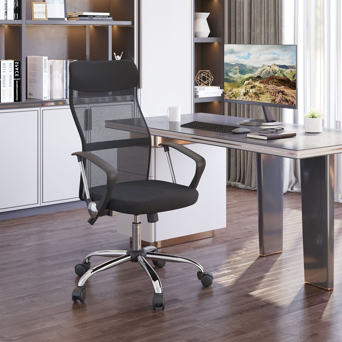 Office Chair with Mesh, Ergonomic Gaming Swivel, Black