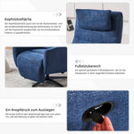 022 Recliner Chair, Comfortable with Reclining Function, Footrest, Swivel, Chenille, Blue