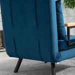 Sofa Bed Recliner Guest Bed Adjustable Backrest Velvet Blue