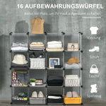 DIY Cube Shelving System 16 Cube Storage Boxes Plastic White