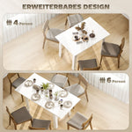 Extendable Dining Table, 120-160 x 70 cm, 4-6 People, High Gloss White MDF