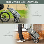 Cargo Trailer & Shopping Trolley 2-in-1, 24.3 kg, 55 L, Aluminium + Oxford, Grey + Silver