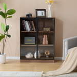 Glass Display Cabinet Collector's Stand LED Light 3-Tier Shelves Natural