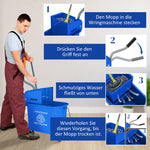Cleaning Cart, 20L with Spin and Separator, Blue