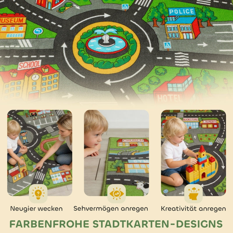 Baby Play Mat, 200x150cm Non-slip with City Motif