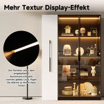 Multifunctional Cabinet 110.5x35x160cm LED Glass Door Pull-out Drawer Rolling - White/Black