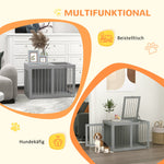 Dog Cage, 2 Doors, Lockable, Steel Mesh, Grey
