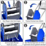 Cleaning Cart, 26L Jaw Press Bucket, Blue