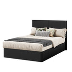 Modern Bed with Hydraulic Lift & Storage, 140x200 cm - Black