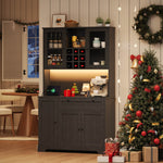 Kitchen Cabinet with LED Lighting, Power Outlet and Spice Rack, 180 x 105 x 40 cm