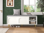 Shoe Bench Storage with Seat Cushion - White