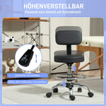 Office Chair, Ergonomic Height-Adjustable with Footrest, Faux Leather Black