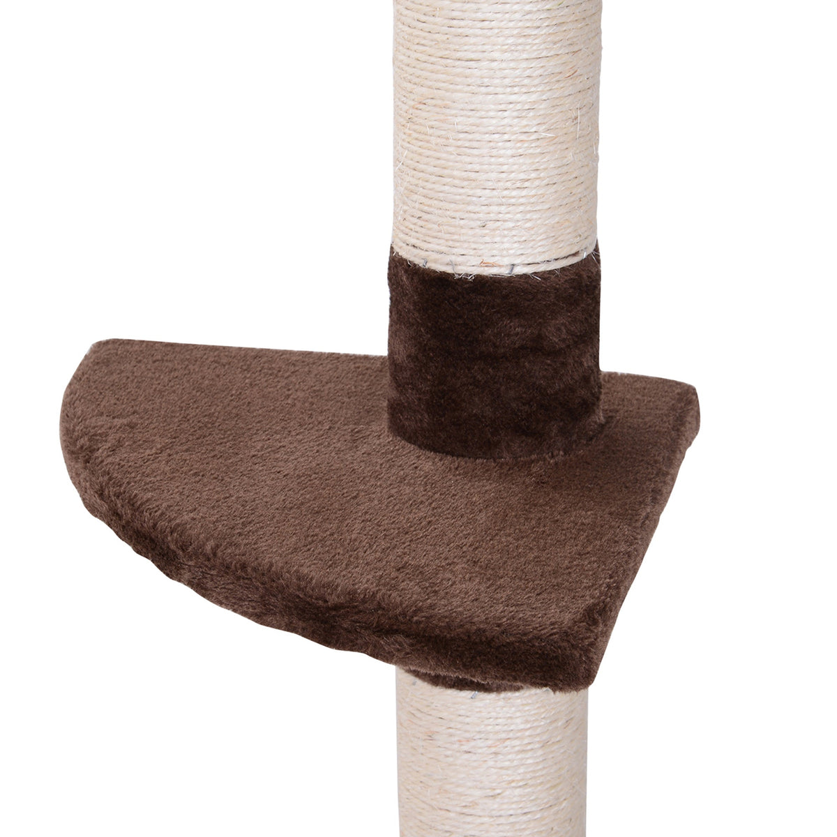 PawHut Cat Tree, Ceiling Height Adjustable, Sturdy with Sisal Posts, Brown