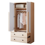 Wardrobe 70x40x170cm Double Door Design Drawers Storage, Wood Color/White