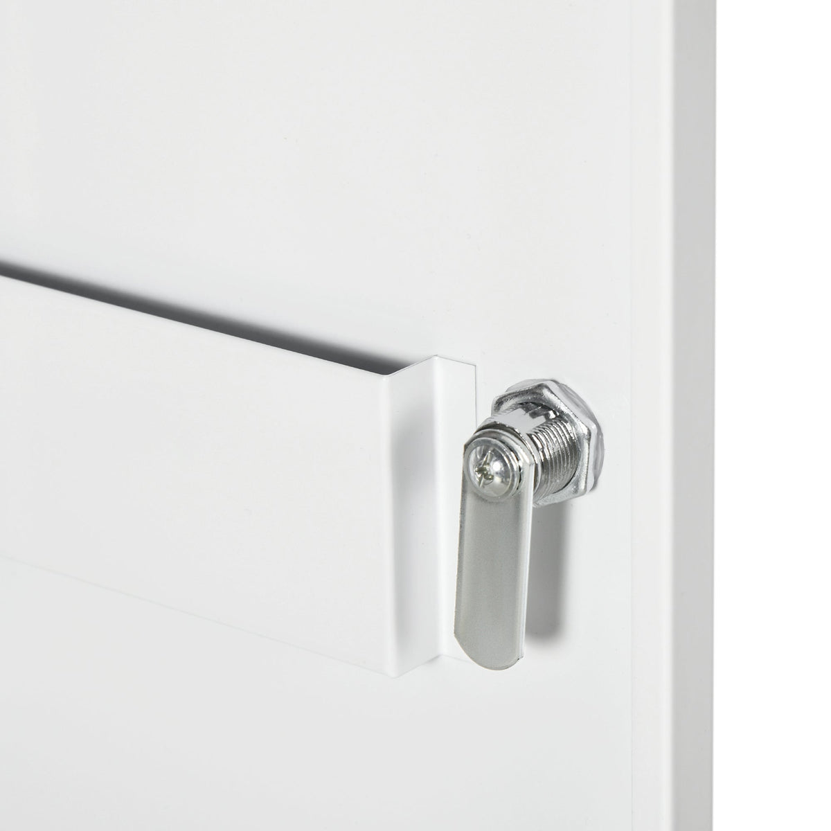 kleankin Medicine Cabinet Wall-Mounted Lockable Steel, White