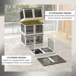 Storage Box 69L Stackable Foldable Wheels 5-Sided Access, White