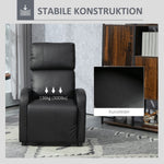 Recliner Chair, Reclining Function, TV, Faux Leather Black