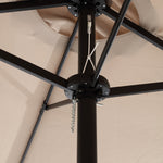14.8 Ft Double Sided Outdoor Umbrella Rectangular Large with Crank, Khaki
