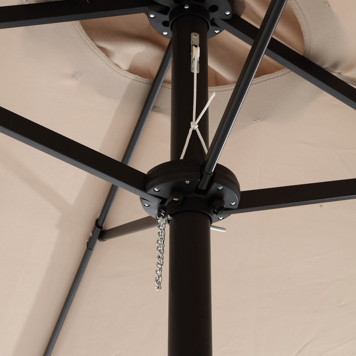 14.8 Ft Double Sided Outdoor Umbrella Rectangular Large with Crank, Khaki