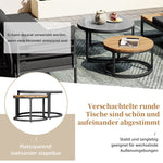 Garden Furniture Set 4-5 Seater with 2 Stackable Coffee Tables Adjustable Legs Galvanized Iron Grey