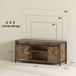 TV Cabinet, Stand for TVs up to 60 inches, 2 Cabinets 2 Shelves, Brown