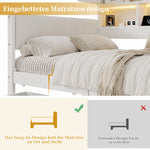Children's Storage Daybed 90x200cm with LED & USB Ports in White