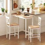 Kitchen Chairs, Curved Slatted Back, Rubberwood White