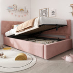 Upholstered Double Bed 180x200 with Storage & LED, Beige Chenille