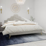 Soft Bed, Minimalist Headboard, 140*200CM, Beige