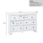 Dining Cabinet, Modern Minimalist 7-Drawer Buffet, White