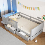 Children's Bed 90x200cm with Desk, LED & Storage Drawers, Grey