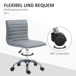 Office Chair, Height-Adjustable Swivel with Wheels, Light Grey