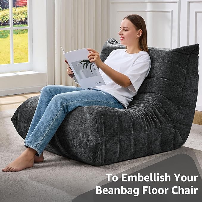 MMC-SHENHUI Bean Bag Chair Ergonomic 5-Point Support Suede