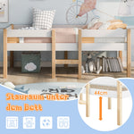 Children's Bed with Drawer and Fall Protection, 90x200 cm, Solid Pine Wood White & Oak