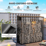 Firewood Rack Covers, Set of 2, Waterproof 600D Oxford, Black
