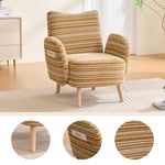 Armchair Modern Circular Pattern Side Pocket Solid Wood Legs - Fabric