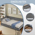 Single Bed 90x200cm High Backrest Velvet Dark Grey