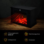 Electric Fireplace, Realistic Flame, Modern Look, Black