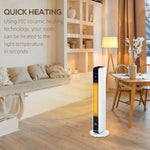 Fan Heater, 2200W Electric with Remote Control, White Black ABS PA