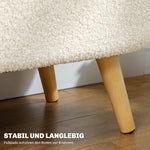 Storage Bench Footstool with Lid, Fabric Cover, White
