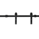Single Sliding Door Track System Accessories, Carbon Steel, Black