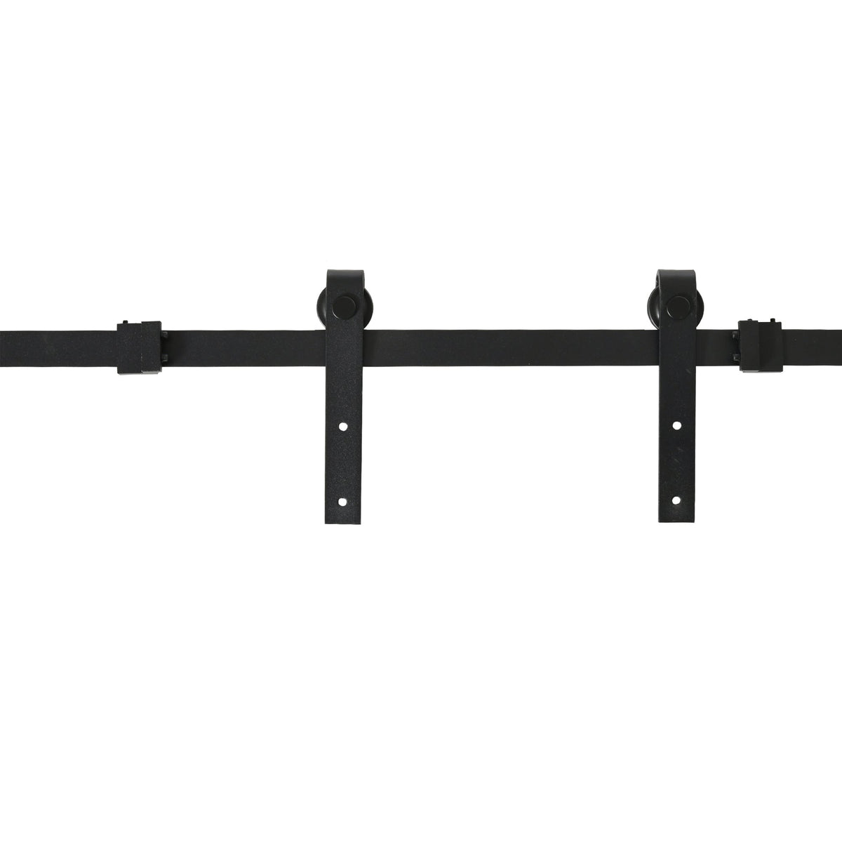 Single Sliding Door Track System Accessories, Carbon Steel, Black