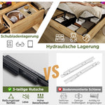 Wooden Double Bed 180x200cm, Hydraulic Storage, Headboard with USB Charging, Oak Color