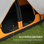 Camping Tent, Tunnel Tent 8-Person 2 Rooms Windproof 2000mm Water-Repellent, Orange
