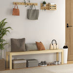 3-Seater Bench, Sturdy Wooden, Pinewood Natural