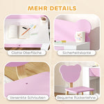 AIYAPLAY Children's Desk Set with Table Top & Drawer, Bear Shape, Pink
