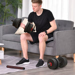 Dumbbell Set 20 kg adjustable with barbell for strength training and weight lifting